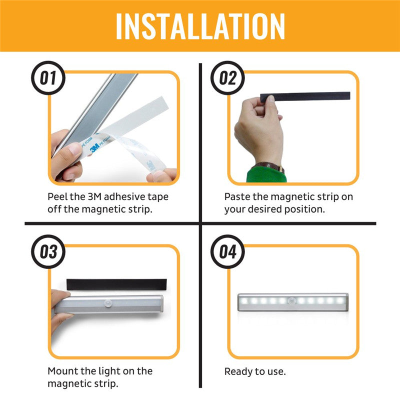 6/10 LEDs PIR LED Motion Sensor Light